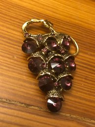 Purple Rhinestone Brooch