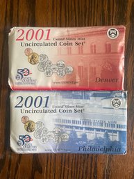 2001 Denver & Philadelphia United States Mint Uncirculated Coin Set