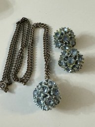 VINTAGE ENAMEL AND RHINESTONE SET