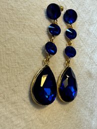 BLUE TEAR DROP EARRINGS