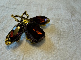 GLASS BUG BROOCH