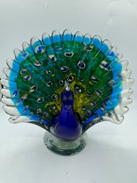 HEAVY GLASS PEACOCK #2