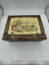 ANTIQUE BOX WITH CONTENTS