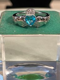 Sterling And Blue Topaz Ring