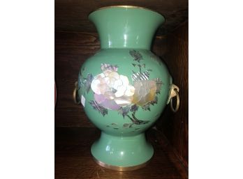 Mint Green Enamel Vase