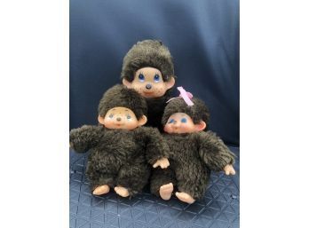 VINTAGE MONCHICHI SEKIGUCHI 1974 PLUSH TOYS SET OF 3