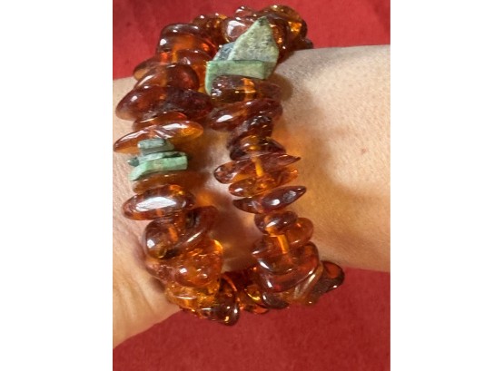 Amber And Turquoise Braclet