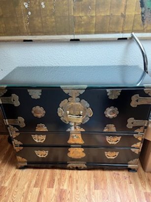 Japanese Black Lacquer Cabinet