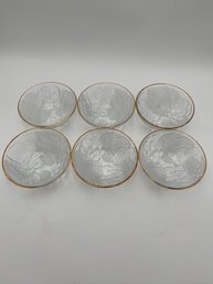 6 Gold Rim Bowls