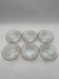 6 Gold Rim Bowls