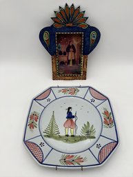 Quimper France Plate And Wall Art Made In Mexico By Hand