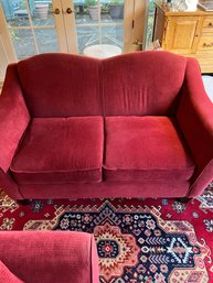 2 Matching Maroon Sofa Loveseat