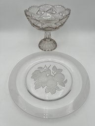 Crystal Platter And Serving Dish