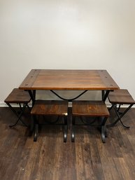 Rustic Farmhouse Dining Table And 4 Stools