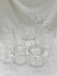 Pitcher, Glasses, Creamer And Sugar