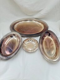 4 Assorted Silver Plated Decorative Dishes