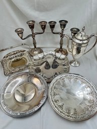 7 Assorted Silver Plated Dinnerware