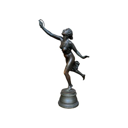 Bronze Sculpture Girl Running Signed BRAMS