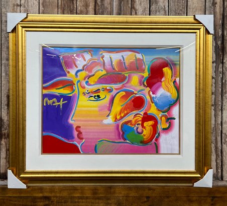 Framed Peter Max Original Oil Painting 40 X 34 1/2 Overall Frame