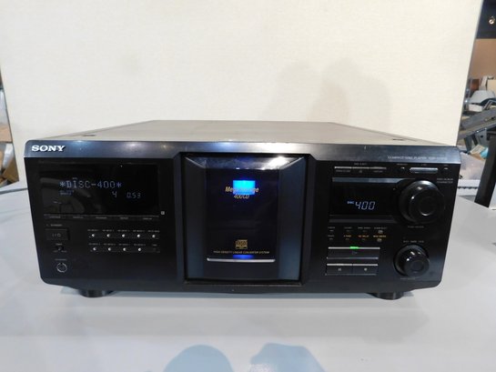 Sony CDP-CX 455 400 Disc Player Tested  Great Working Order