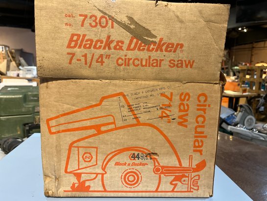 Black N Decker 7-1/4 Circular Saw NEW IN BOX #7301 Original Paper Work 36 Years New In Box