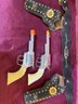 Hopalong Cassidy Double Leather Holster And 2 Cap Guns Pony Boy Matching Set