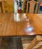 Jens Risom Walnut Expanding Dining Table 36x60x29 PLUS Two 18 Inch Leaves To Make 8 Foot Total Length