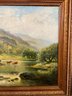 William Langley Mountainside Cows In A Stream  Original Oil Painting 28 3/4 X 20 1/2 Overall