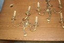 3 Large Matching Antique Brass Wall Sconces 15' X 16'