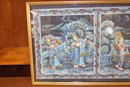 Indian Painting On Silk With 3 Panels 16 1/2' X 41 1/2'