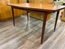 Jens Risom Walnut Expanding Dining Table 36x60x29 PLUS Two 18 Inch Leaves To Make 8 Foot Total Length