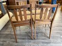 Mid Century Modern Wooden Chairs (4) Needs Reupholstering 19' To Seat