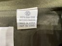 Dana Buchman 100 Per Cent Silk Dress US Size 10 Olive Green With Removable Shoulder Pads