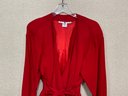Ungaro Ter Red Belted Jacket Made In Hong Kong US Size 12