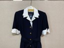 Escada Dress Dark Navy/ Black With Gold Toned Buttons Size 40