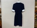 Escada Dress Dark Navy/ Black With Gold Toned Buttons Size 40