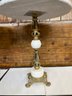 2 Marble Side Or Plant Tables 15 X 17 Hollywood Regency Marble And Brass