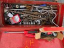 Craftsman Commercial Tool Box With Tools Sockets Tape Measure Wrench And Other As Seen In Pictures