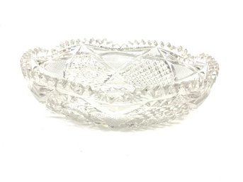 Antique American Brilliant Period Cut Glass 2' X 7' Fruit Bowl Minor Chips Unable To Get In Pictures