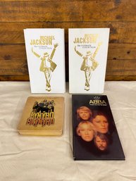 4 Box Sets: 2 Michael Jackson Box Sets (1 Set Is Missing One Disk) ABBA Box Set And Lynrd Skynrd Box Set