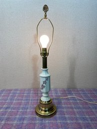 Hollywood Regency Lamp With Dogwood Flowers 30'