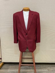 Mens By Brioni For Neiman Marcus Blazer Made In Italy Red No Size Likely 40R Hand Sewn Buttons Non-Fused Lapel