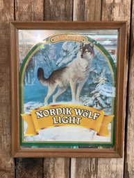 Nordik Wolf Light Mirrored Bar Sign 17.5' X 14.5'