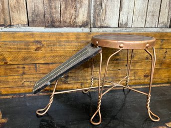 Cobblers Bench Copper And Twisted Copper Legs