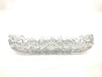 American Brilliant Period Cut Glass Serving Dish 13.5' X 18.5'