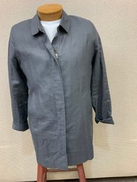 Men's Creenstone Coat 3/4 Length 100 Linen Gray Size 40 No Stains Rips Or Discoloration