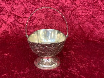 Silver Plated Small Footed Basket 5' X 3'