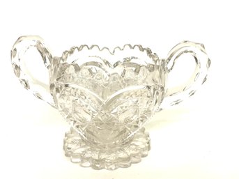 EAPG Imperial Glass Company Zipper Heart 1909 Open Sugar Bowl