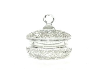 American Brilliant Period Cut Glass Candy Dish With Cover 5' X 5.5'