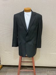 Men's Jos A Bank Blazer Dark Gray 100 Wool Size 44R  Hand Sewn Buttons Non-Fused Lapels No Stains Rips
